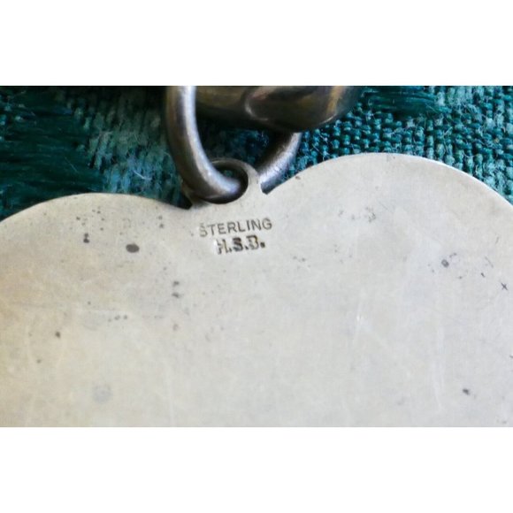 Big Link Sterling Silver Charm Bracelet Large Engraved HSB Heart Charm Edna 1943 - Picture 4 of 7